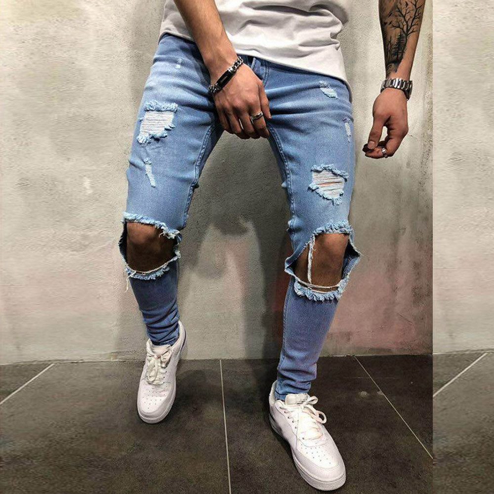 New Fashion Mens Jeans Skinny Stretch Denim - Javsh