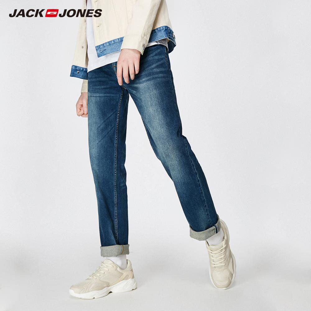 JackJones 2019 Spring New Men's Elastic Cotton Stretch Jeans Pants Loose Fit Denim Trousers Men's Brand Fashion Wear 219132584