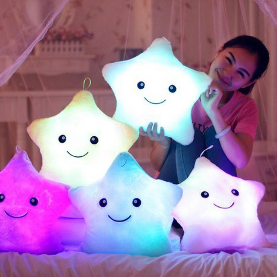 Luminous Colorful Star Cushion Glowing Pillow Plush