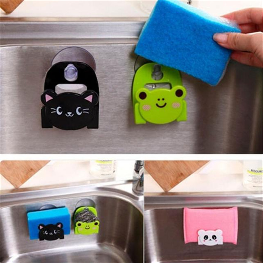 Cartoon Dish Cloth Sponge Holder With Suction Cup