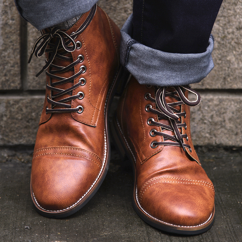 British Men's Autumn Winter Lace-up Boots