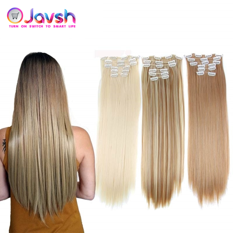 Straight Synthetic Clips-in Hair Extensions