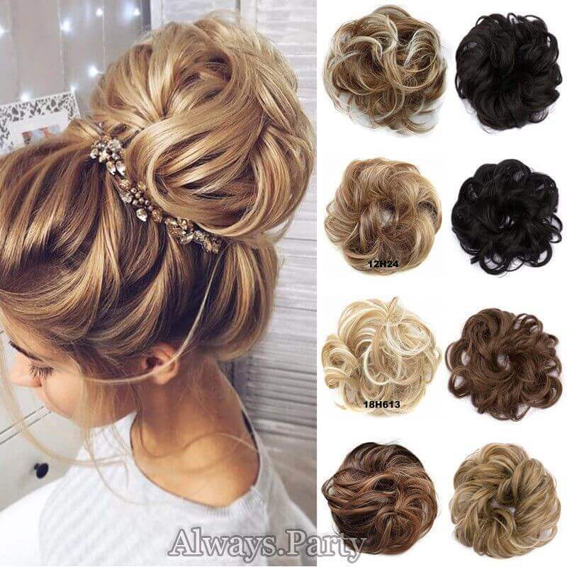 Synthetic Fake Hair Bun For Women – Elastic Fake Messy Bun Hair Piece Bun