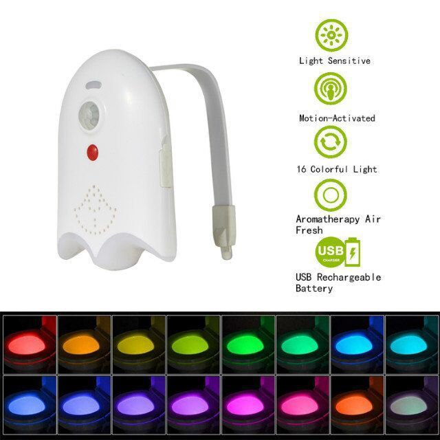 16-color Aromatherapy Intelligent Sensor Toilet Night Light - Image 2