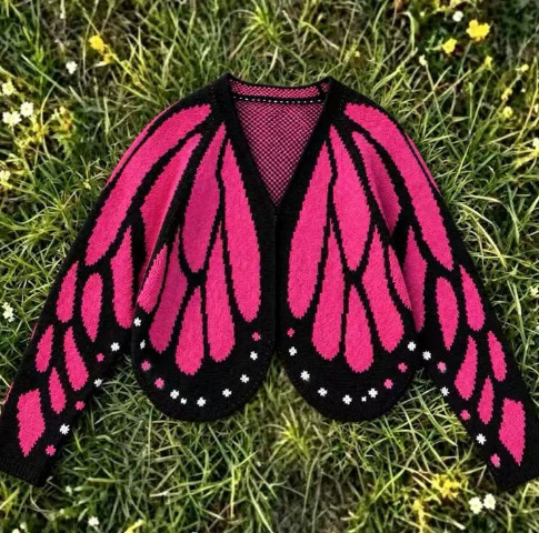 Women's Butterfly Knit Cardigan Sweater