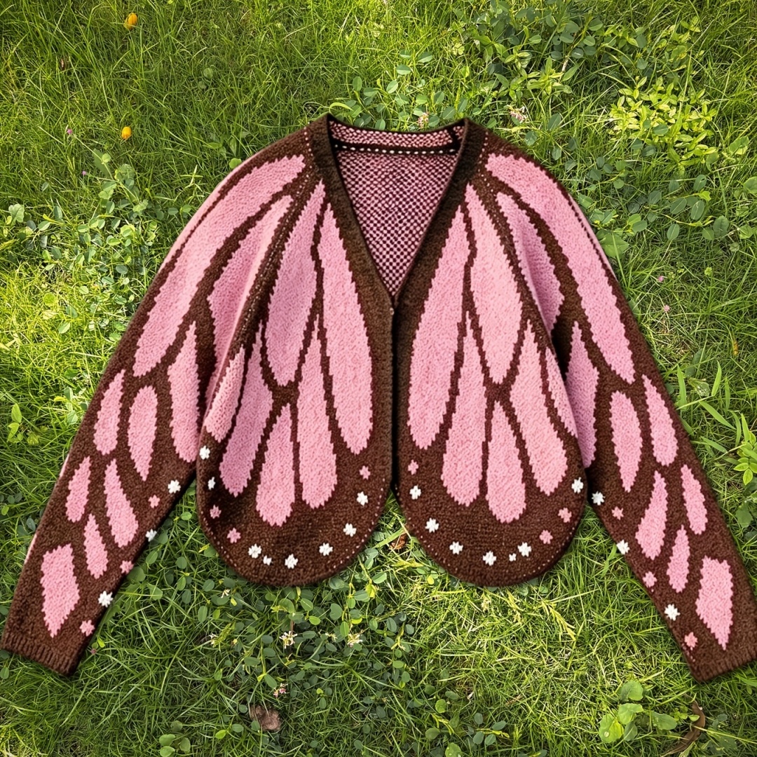 Women's Butterfly Knit Cardigan Sweater - Image 2