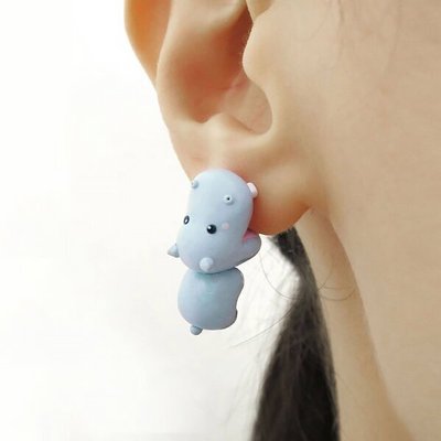 Cute Animal Bite Earrings | 3D Clay Earrings | Cartoon Earrings - Image 4